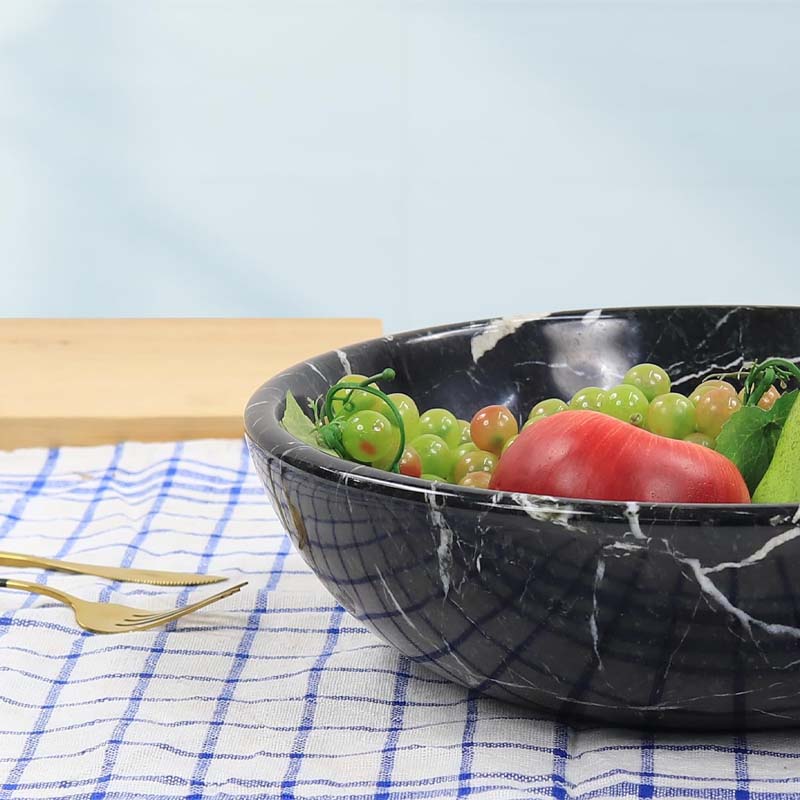 Marble Round Fruit Bowl - 30cm