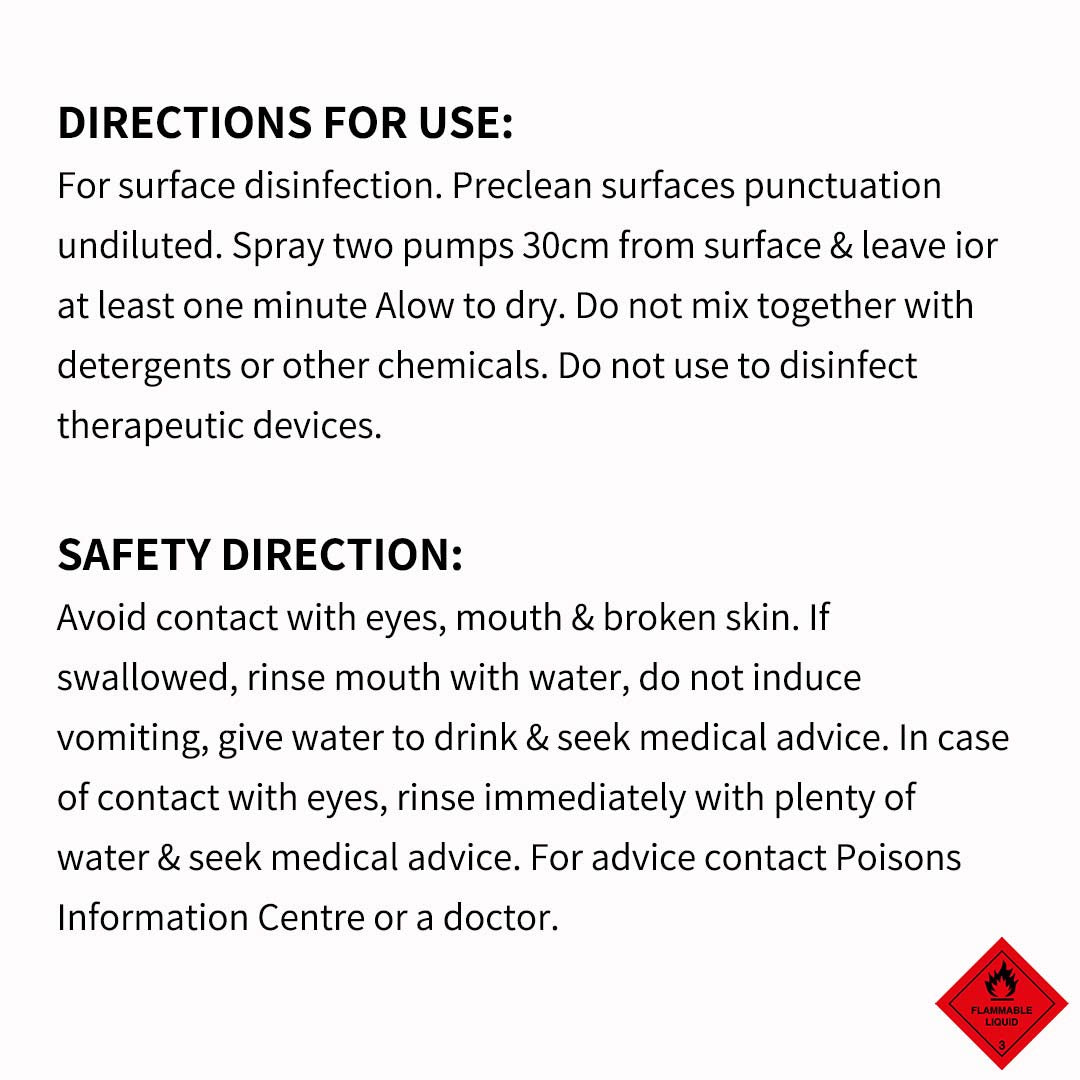 2X 500ml Standard Grade Disinfectant Anti-Bacterial Alcohol Spray Bottle