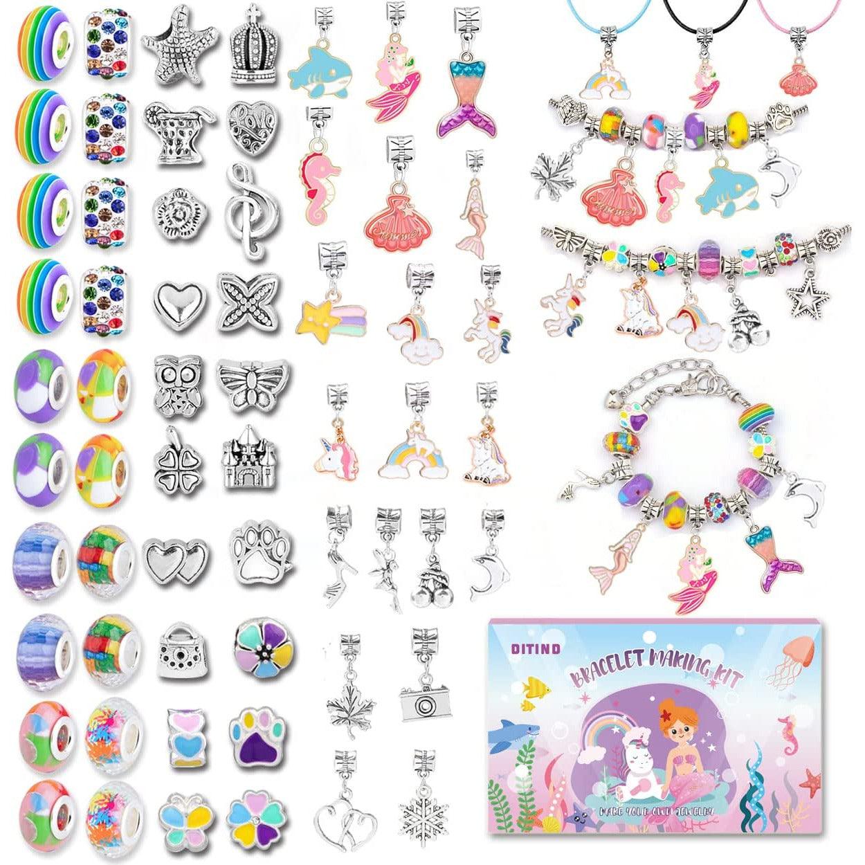 Bracelet Making Kit for Girls - 71 Pieces Jewelry Supplies Beads for  Jewelry Making Bracelets Craft Kit - Christmas Gift Idea for Teen Girls 