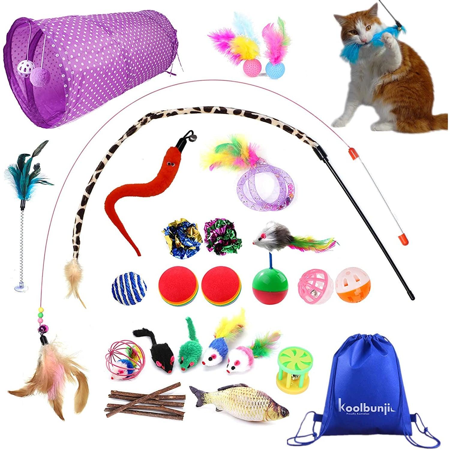Koolbunjil Cat Toys Set of Cat Toy for Indoor Cats Unique Variety