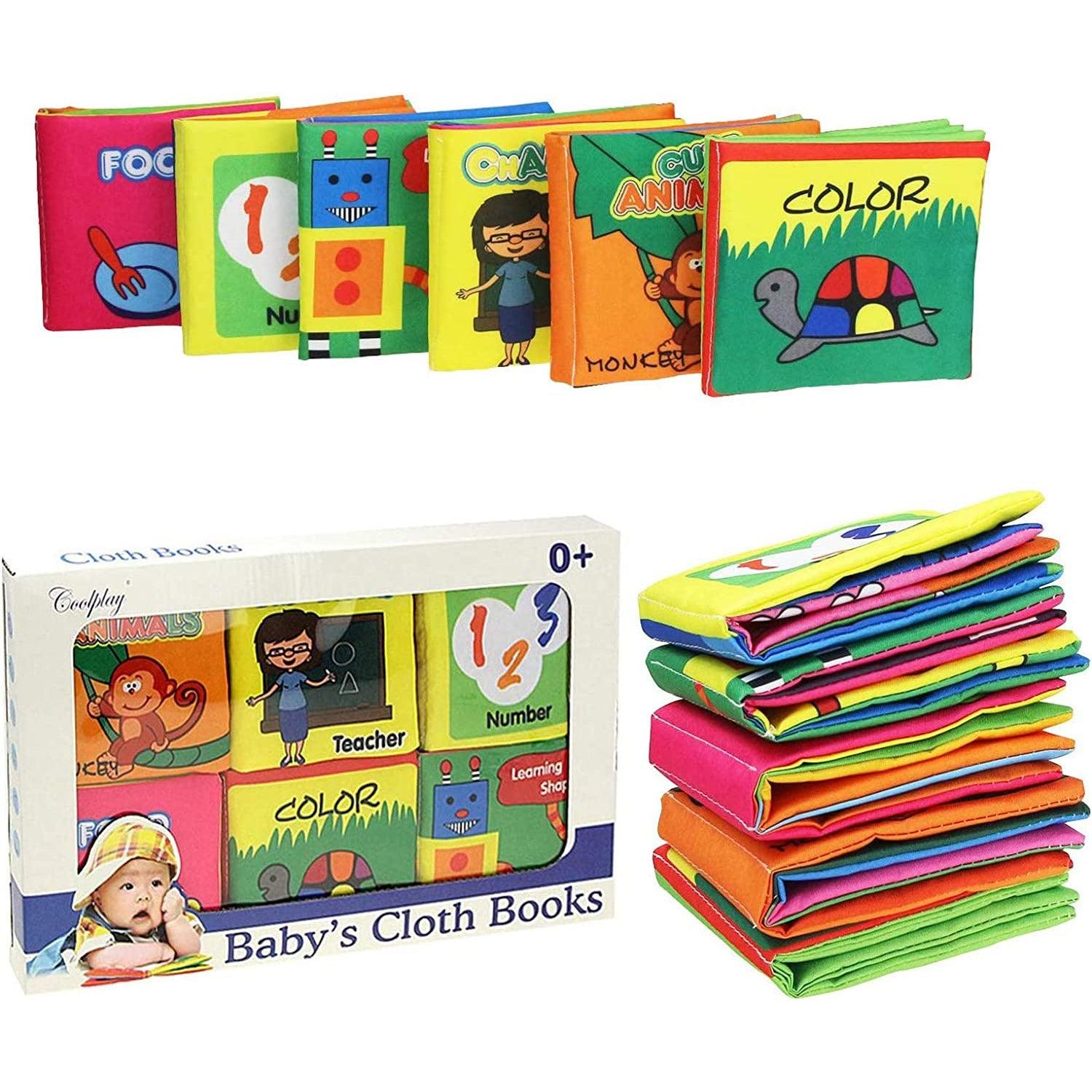 Coolplay Baby's First Non-Toxic Soft Cloth Book Set Squeak