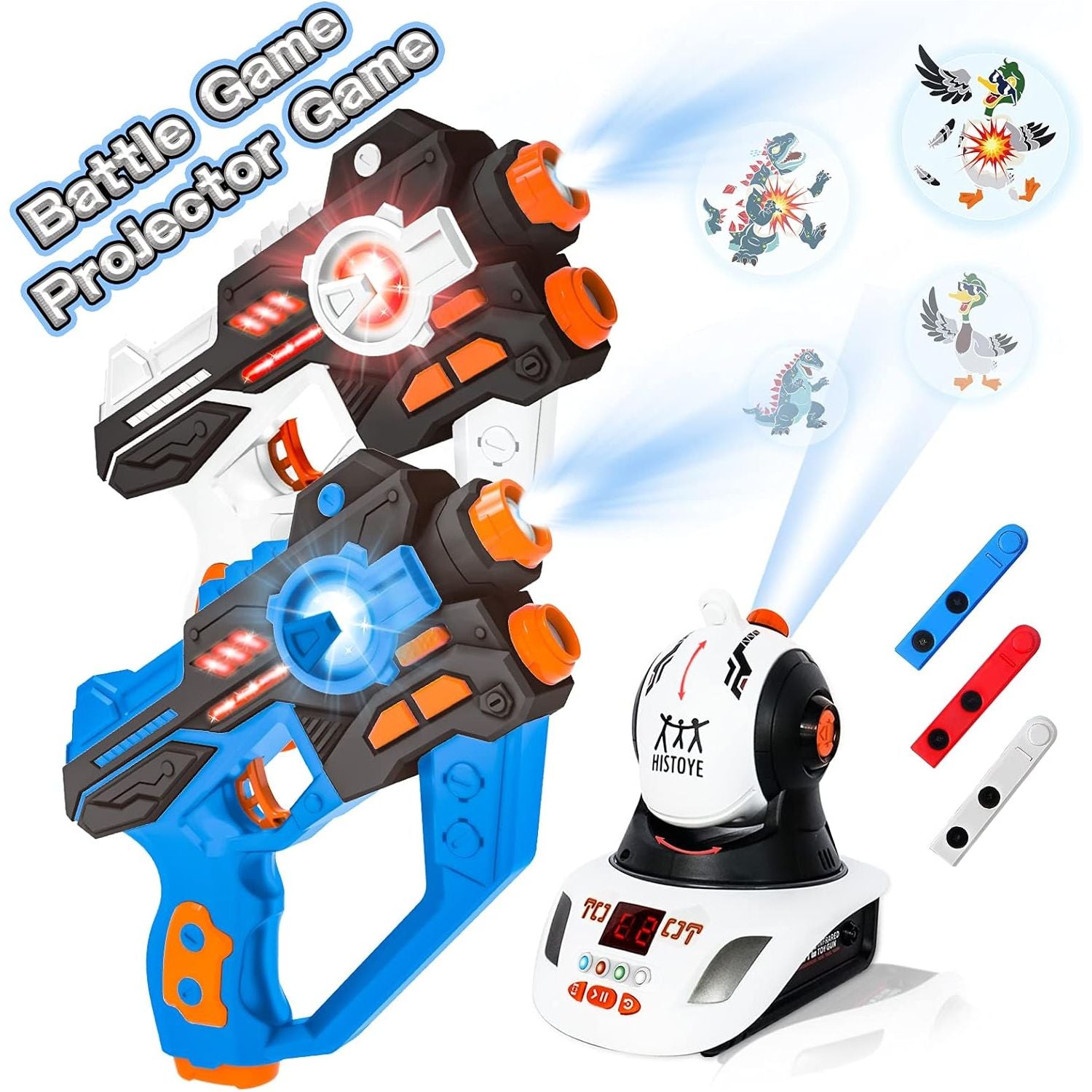 HISTOYE Infrared Laser Tag Gun Set with Projector,2 Player Laser