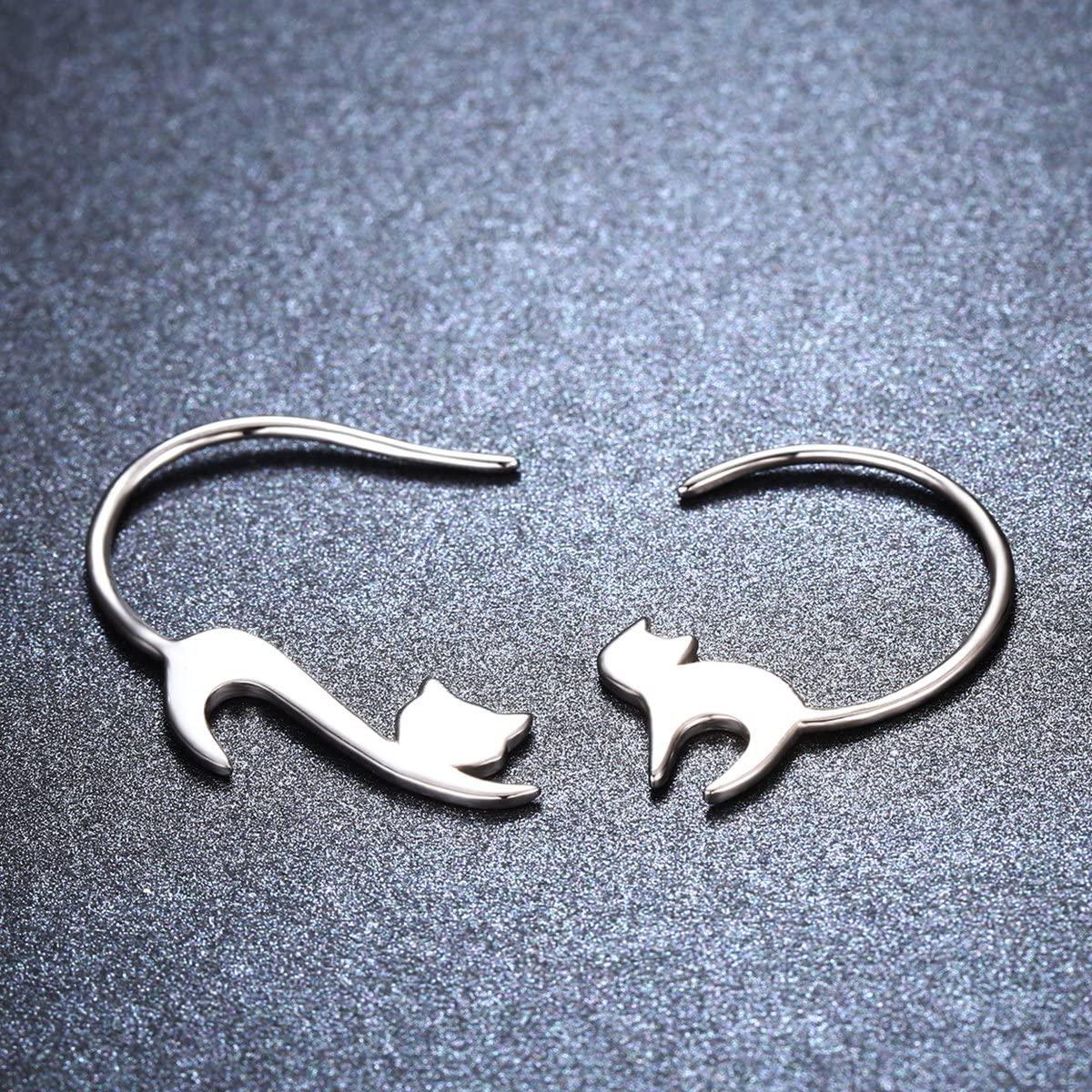 Sterling Silver Cat Earrings