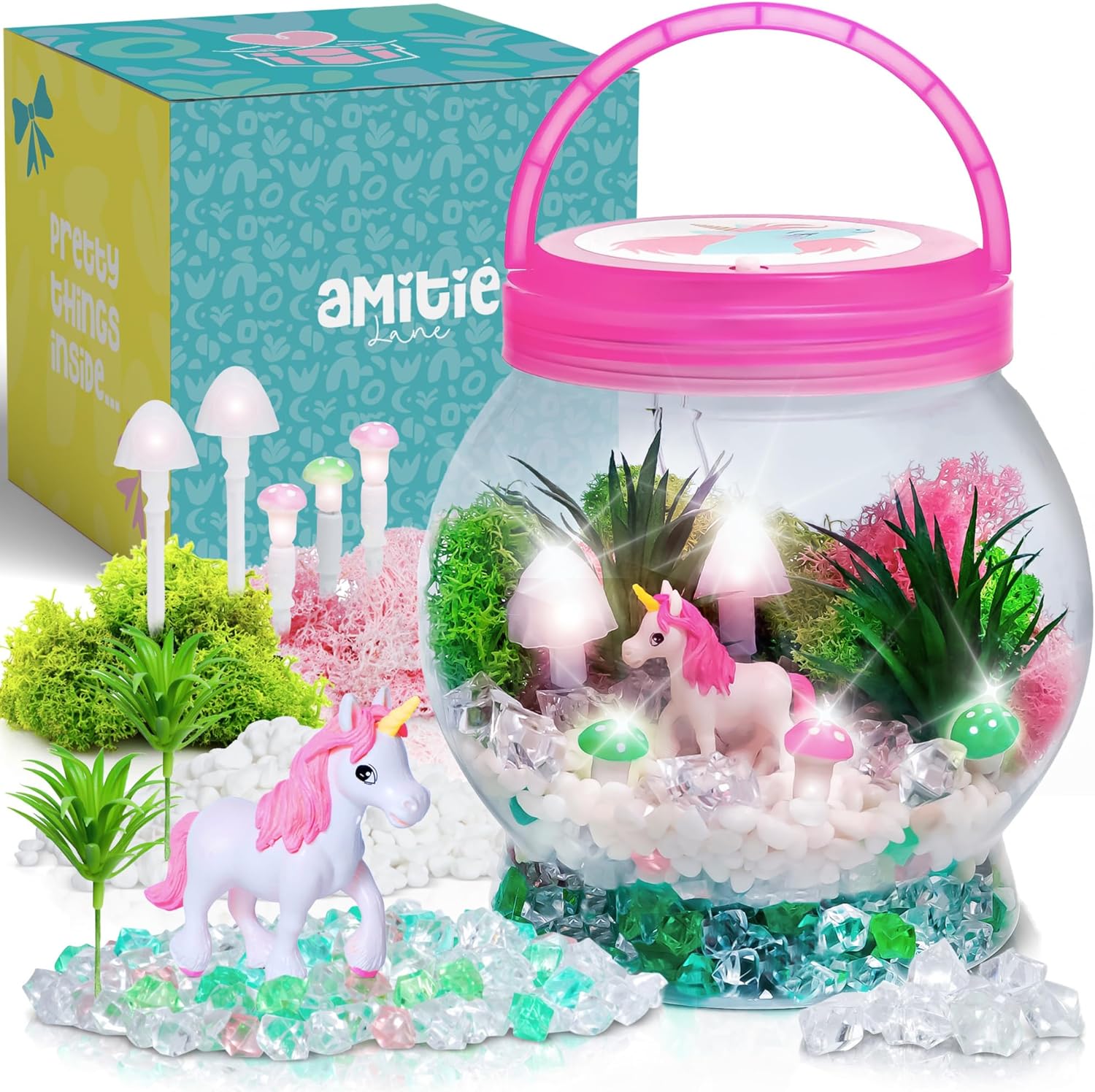 Light-Up Unicorn Terrarium Kit for Kids Birthday Gifts for Girls