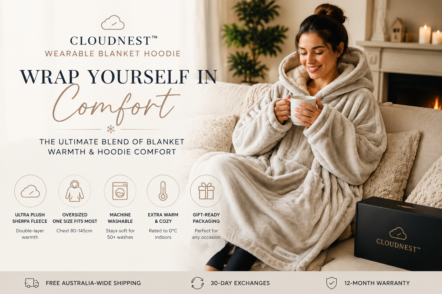 CLOUDNEST™ Wearable Blanket Hoodie: Why Wearable Blanket Hoodies Are 2026's Most-Gifted Item