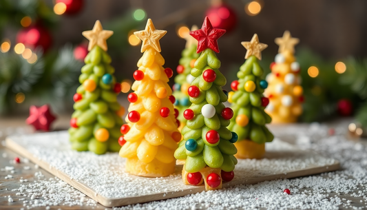 Creative edible Christmas trees with festive decorations