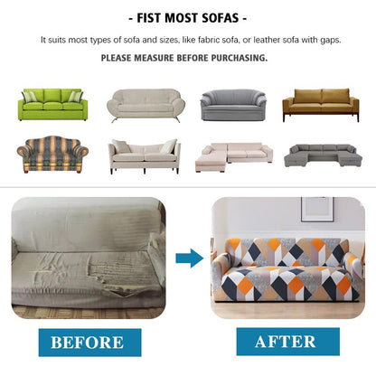 Anyhouz 1 Seater Sofa Cover Red Geometric Style and Protection For Living Room Sofa Chair Elastic Stretchable Slipcover
