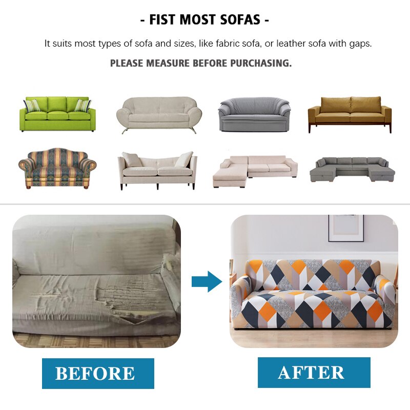 Anyhouz 4 Seater Sofa Cover Chocolate Brown Style and Protection For Living Room Sofa Chair Elastic Stretchable Slipcover