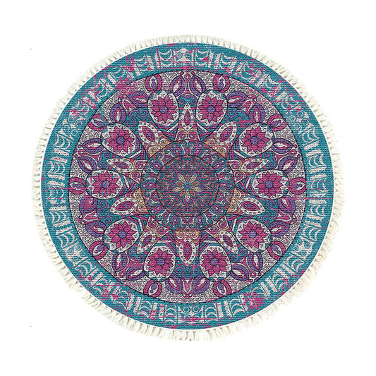 SOGA 120cm Mandala Area Rug for Living Room Lounge Bedroom Anti-slip Doormat Home Decor