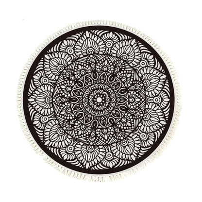 SOGA 120cm Mandala Modern Ethnic Tassel Print Anti-slip Doormat, Home Decor
