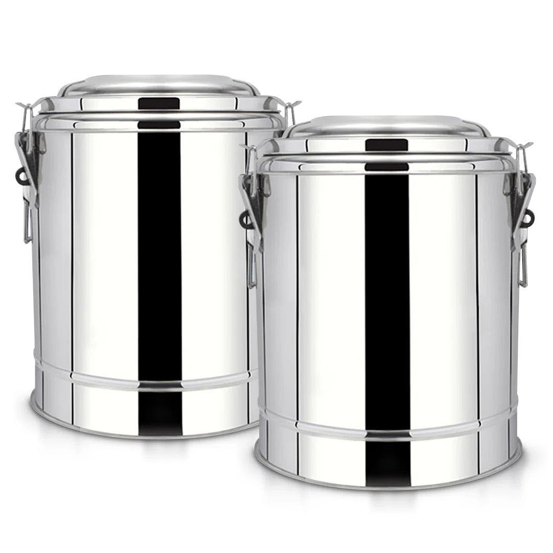 SOGA 2X 12L Stainless Steel Insulated Stock Pot Dispenser Hot & Cold Beverage Container With Tap