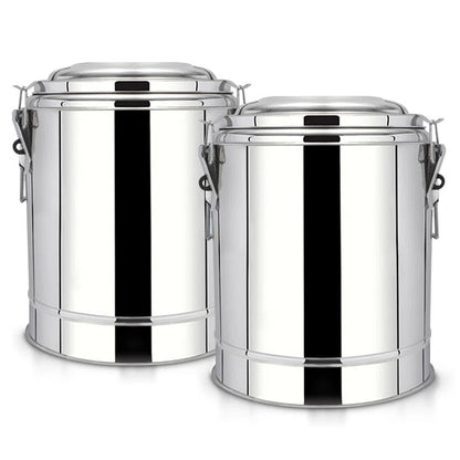 SOGA 2X 12L Stainless Steel Insulated Stock Pot Dispenser Hot & Cold Beverage Container With Tap