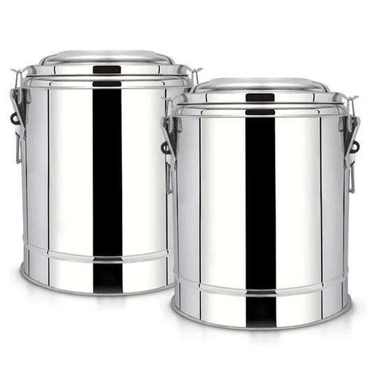 SOGA 2X 12L Stainless Steel Insulated Stock Pot Dispenser Hot & Cold Beverage Container With Tap