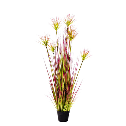 SOGA 120cm Purple-Red Artificial Indoor Potted Papyrus Plant Tree Fake Simulation Decorative