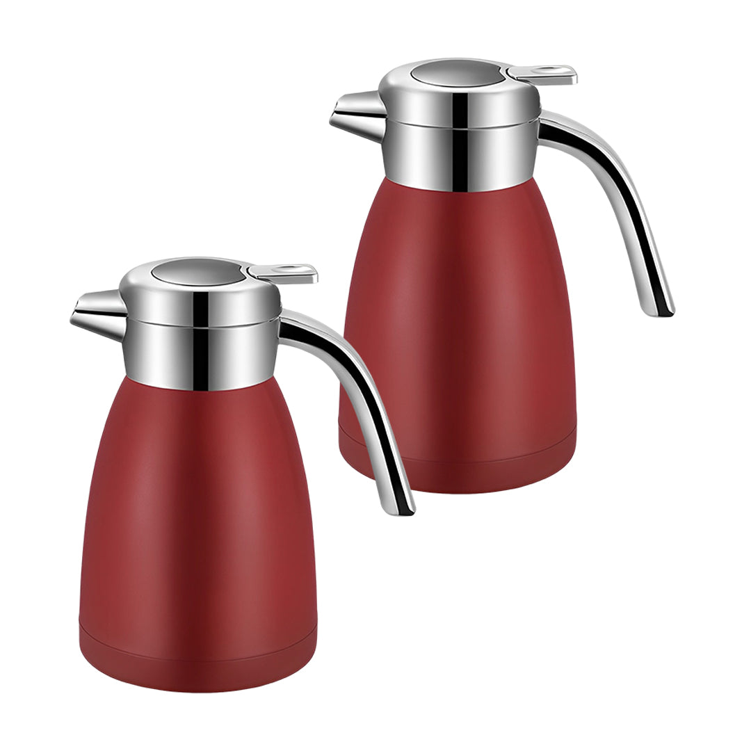 SOGA 2X 1.2LStainless Steel Water Bottle Insulated Vacuum Flask Coffee Jug Thermal Red