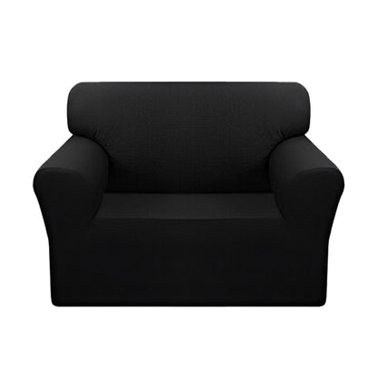 SOGA 1-Seater Black Sofa Cover Couch Protector High Stretch Lounge Slipcover Home Decor