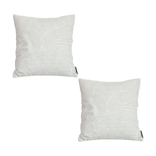 SOGA 2X 50cm Throw Pillow Off White Lumbar Embroidered Decorative Cover Stitch for Home Decor