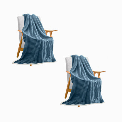 SOGA 2X Throw Blanket Warm Cozy Double Sided Thick Flannel Coverlet Fleece Bed Sofa Comforter