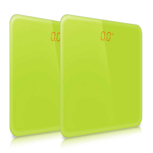 SOGA 2X 180kg Digital Fitness Weight Bathroom Gym Body Glass LCD Electronic Scales Green