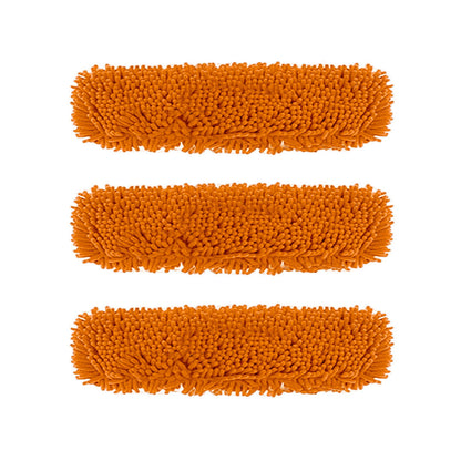 SOGA 3X 60x12 Orange Microfiber Flat Mop Floor Cleaning Pads Rotating Dust Remover