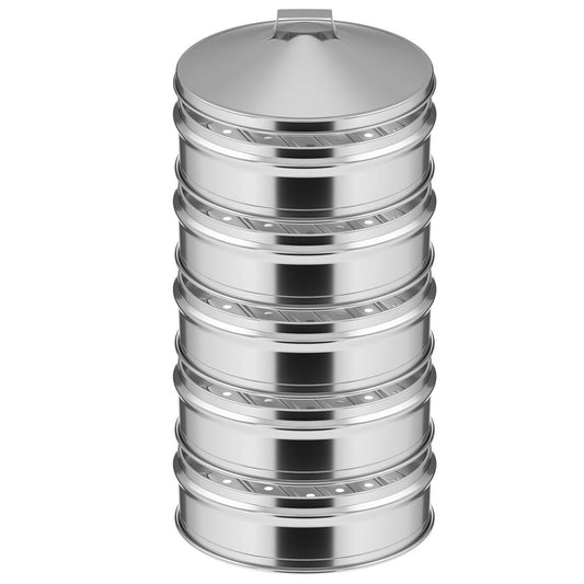SOGA 5 Tier Stainless Steel Steamers With Lid Work inside of Basket Pot Steamers 28cm