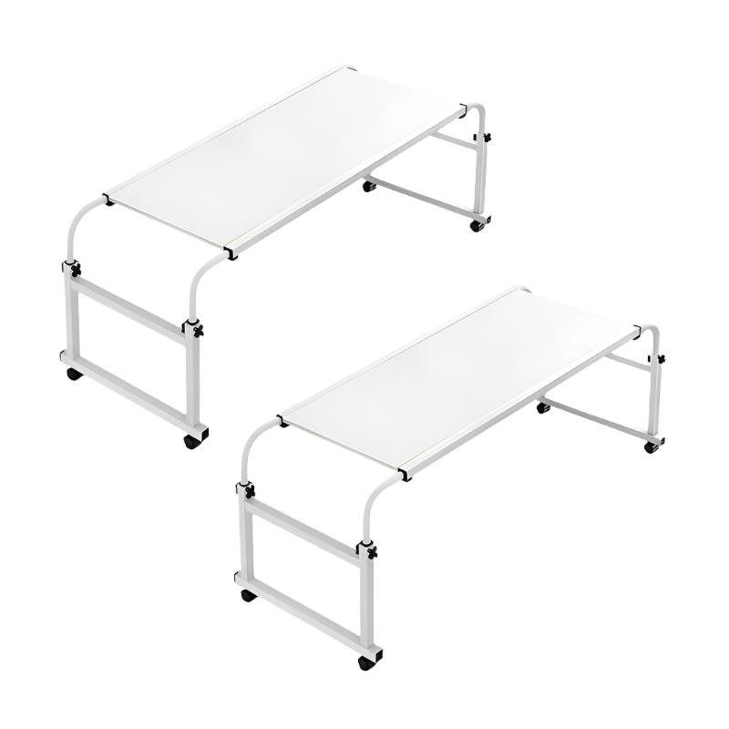 SOGA 2X 120x45cm White Cross Bed Movable Desk Table w/ Adjustable Length & Height