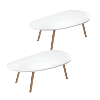 SOGA 2X 80x40cm White Living Room Nordic Coffee Table Simple Modern Home Style