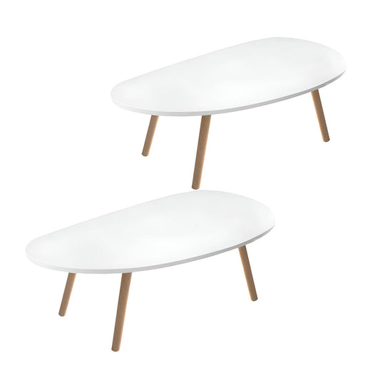 SOGA 2X 80x40cm White Living Room Nordic Coffee Table Simple Modern Home Style