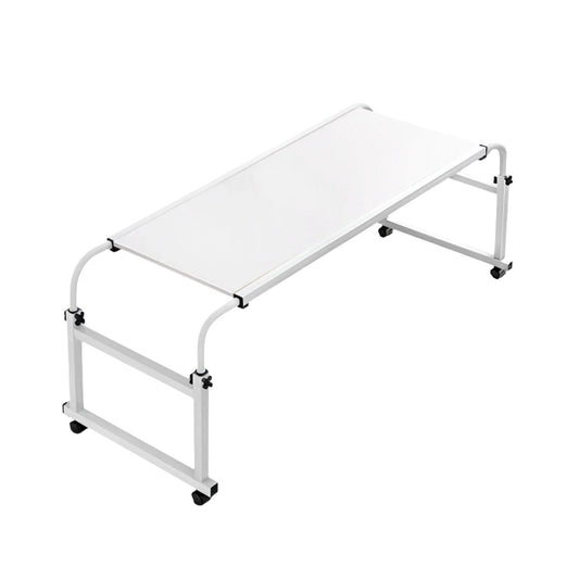SOGA 120x45cm White Cross Bed Movable Desk Table w/ Adjustable Length & Height