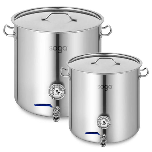 SOGA Stainless Steel Brewery Pot 98L With Beer Valve 50*50cm