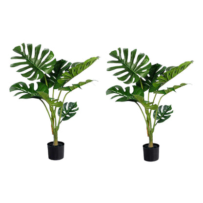 SOGA 2X 120cm Artificial Green Indoor Turtle Back Fake Decoration Tree Flower Pot Plant