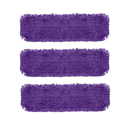 SOGA 3X 90x22 Purple Microfiber Flat Mop Floor Cleaning Pads Rotating Dust Remover