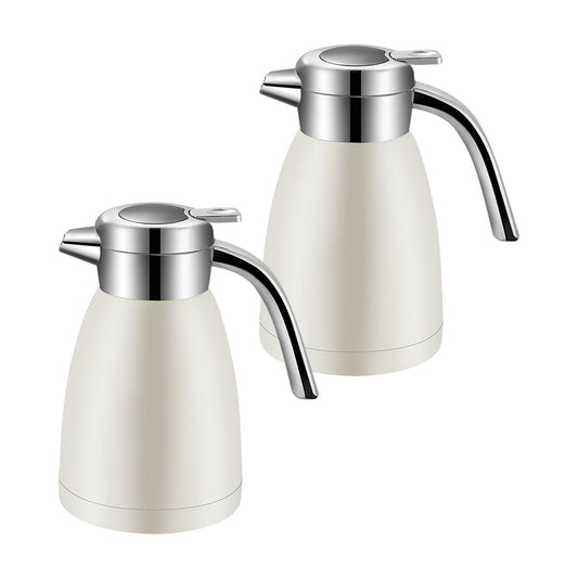 SOGA 2X 1.2L Stainless Steel Water Bottle Insulated Vacuum Flask Coffee Jug Thermal White