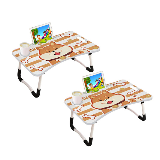 SOGA 2X Portable Bed Table Adjustable Foldable Bed Sofa Study Table Laptop Mini Desk with Drawer and Cup Slot Home Decor