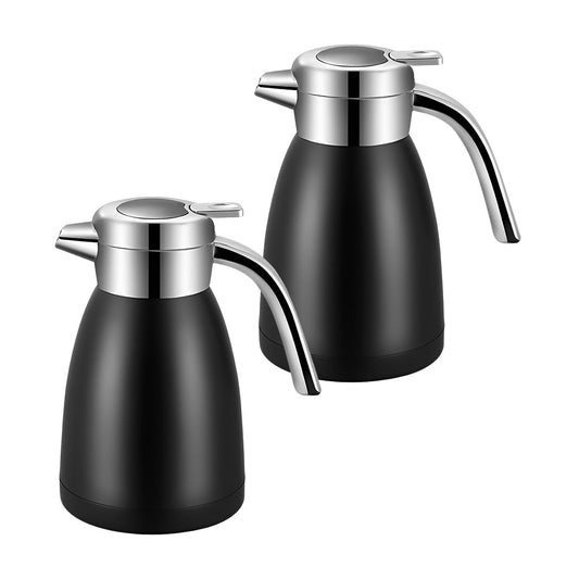 SOGA 2X 1.8L Stainless Steel Water Bottle Insulated Vacuum Flask Coffee Jug Thermal Black