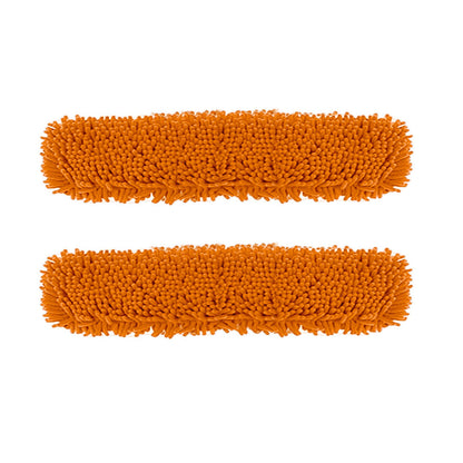 SOGA 2X 80x12 Orange Microfiber Flat Mop Floor Cleaning Pads Rotating Dust Remover