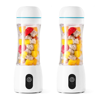 SOGA 2x 380ml Portable Mini USB Rechargeable Handheld Fruit Mixer Juicer White