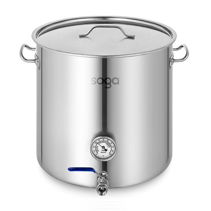 SOGA Stainless Steel Brewery Pot 50L With Beer Valve 40*40cm