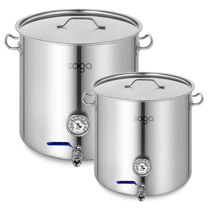 SOGA Stainless Steel Brewery Pot 50L 98L With Beer Valve 40CM 50CM