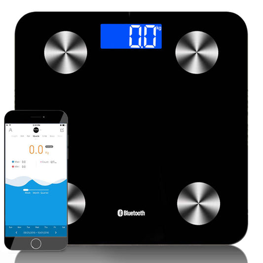 SOGA Wireless Bluetooth Digital Body Fat Scale Bathroom Health Analyser Weight Black
