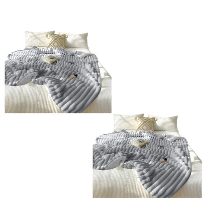 SOGA 2X 150x200cm Throw Blanket Smoke Gray Premium Milk Velvet Luxuriously Soft Cozy Bedding