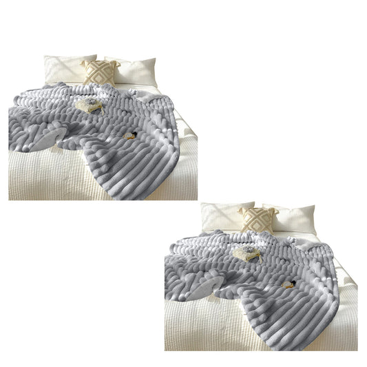 SOGA 2X 150x200cm Throw Blanket Smoke Gray Premium Milk Velvet Luxuriously Soft Cozy Bedding