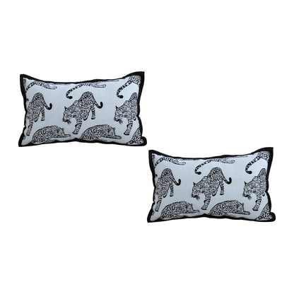 SOGA 30cm Throw Pillow White Leopard Light Luxury Lumbar Decorative Cushion for Living Room