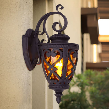 Vintage Lantern 6X 57cm Outdoor Antique Bronze Wall Sconce Classic Rustic Exterior Light Fixture