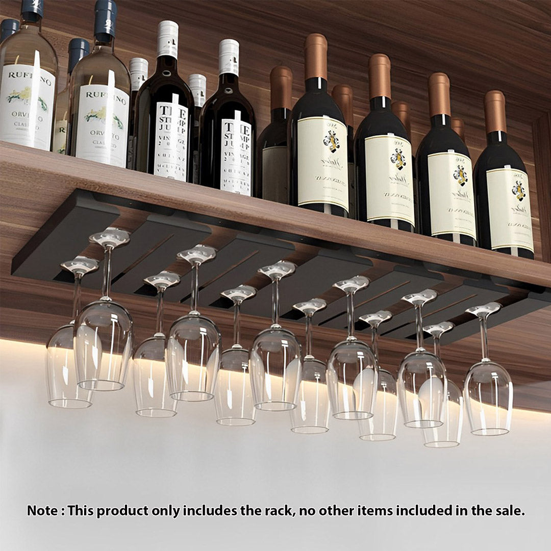 SOGA 64cm Wine Glass Holder Hanging Stemware Storage Organiser Kitchen Bar Restaurant Decoration