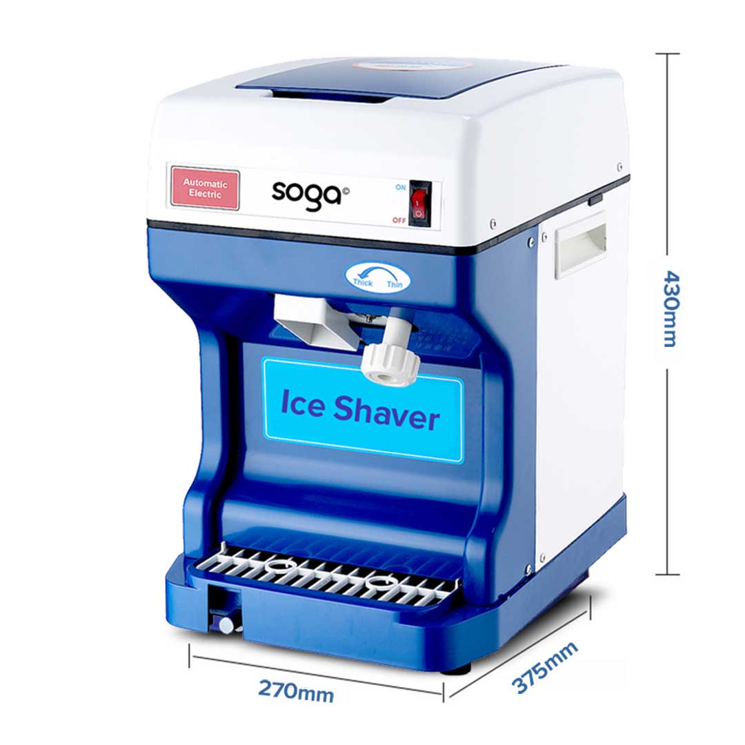 SOGA Ice Shaver Commercial Electric Stainless Steel Ice Crusher Slicer Machine 120kg/h