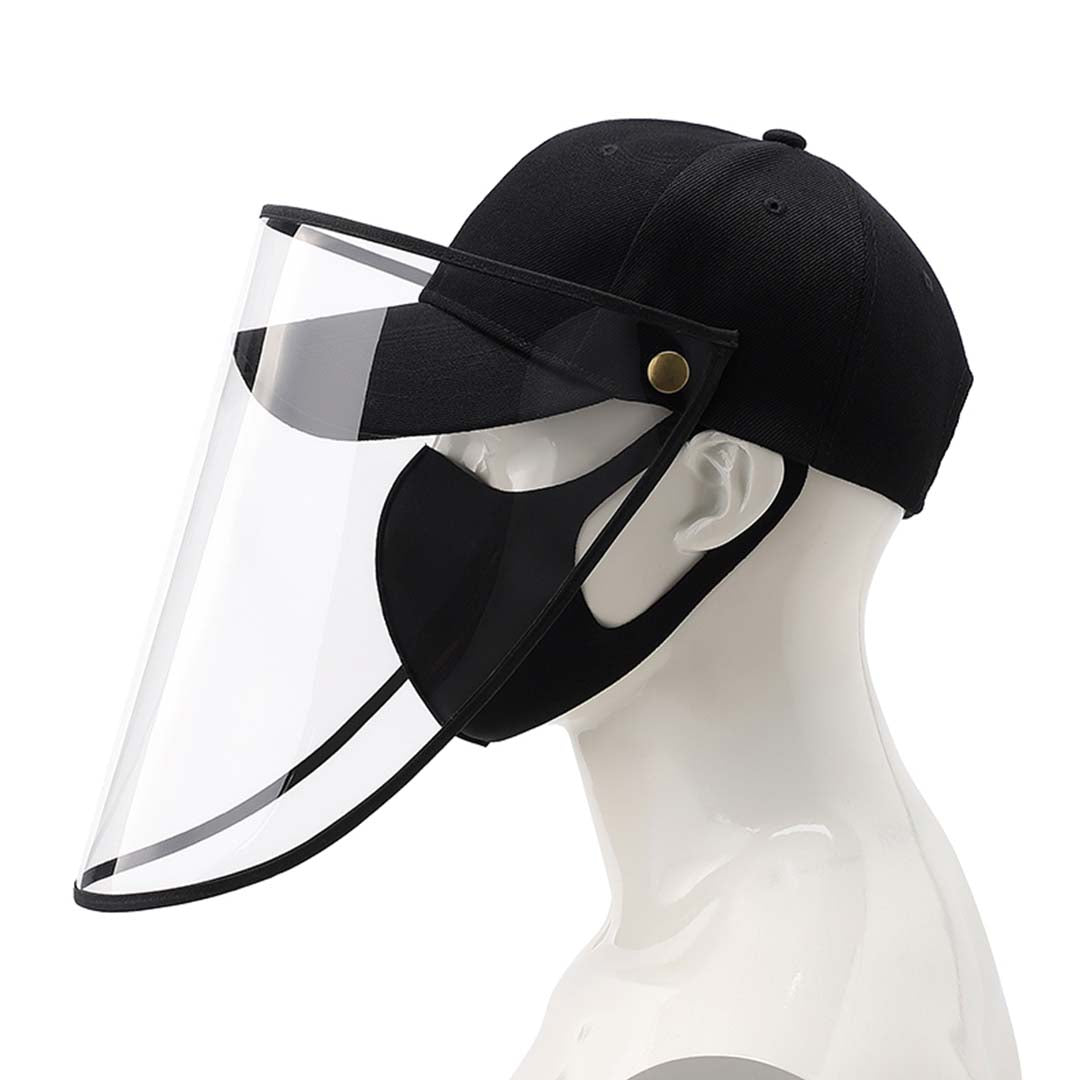 Outdoor Protection Hat Anti-Fog Pollution Dust Protective Cap Full Face HD Shield Cover Adult Black
