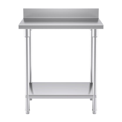SOGA Commercial Catering Kitchen Stainless Steel Prep Work Bench Table with Back-splash 80*70*85cm