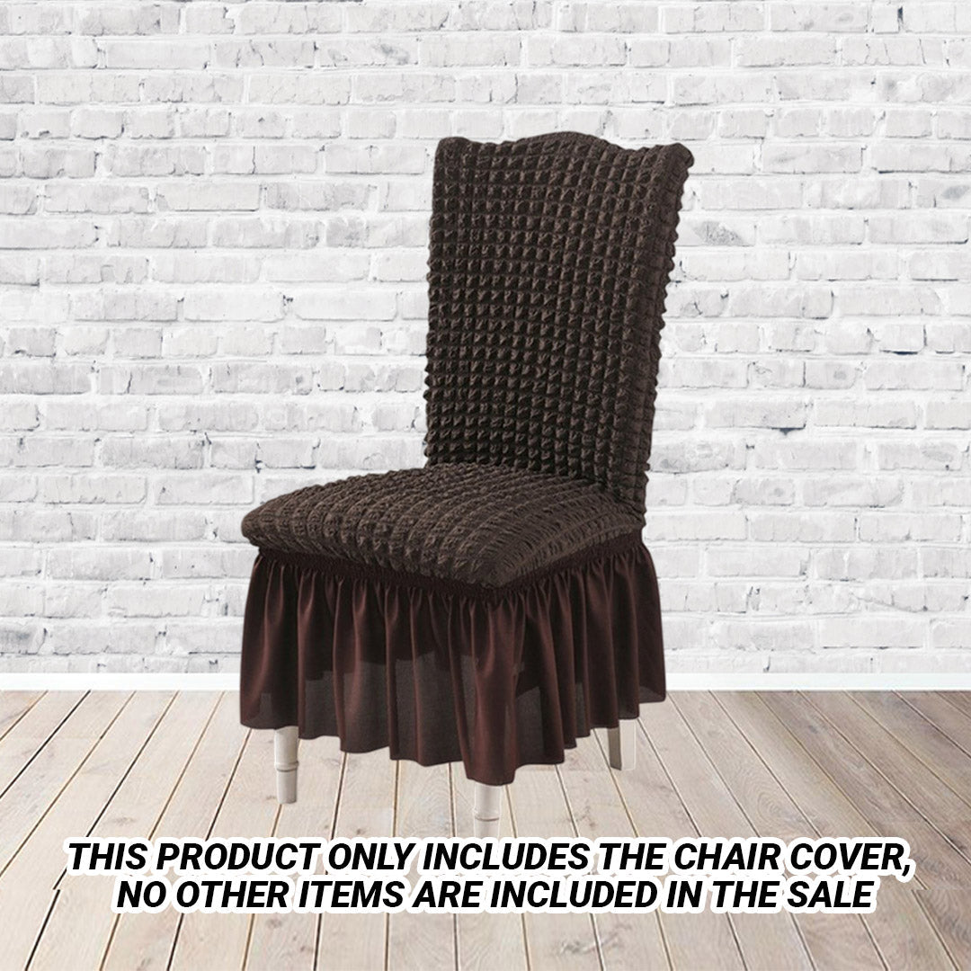 SOGA 2X Coffee Chair Cover Seat Protector with Ruffle Skirt Stretch Slipcover Wedding Party Home Decor