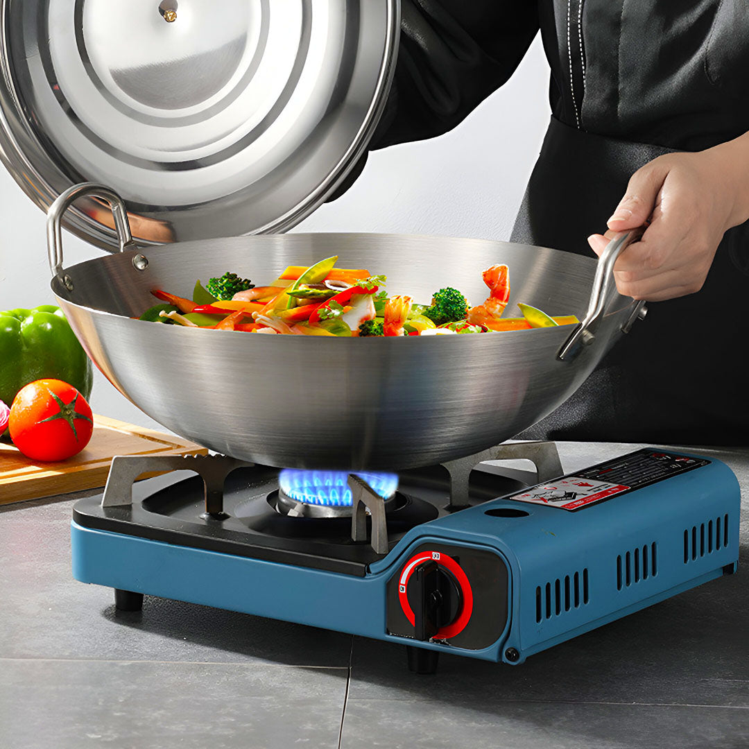 SOGA 43cm Stainless Steel Kitchen Cooking Wok with 2 Sturdy Handles